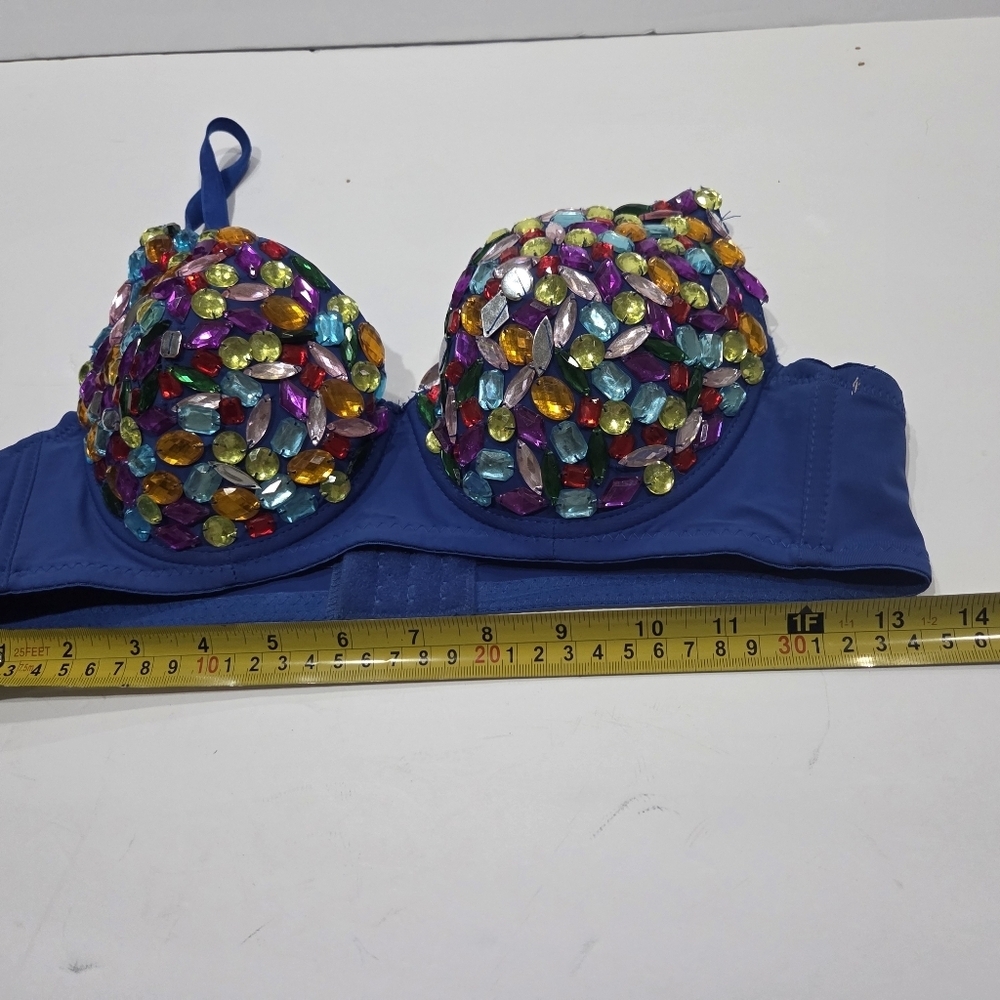 Lydia Embellished Blue Bra Sz.M